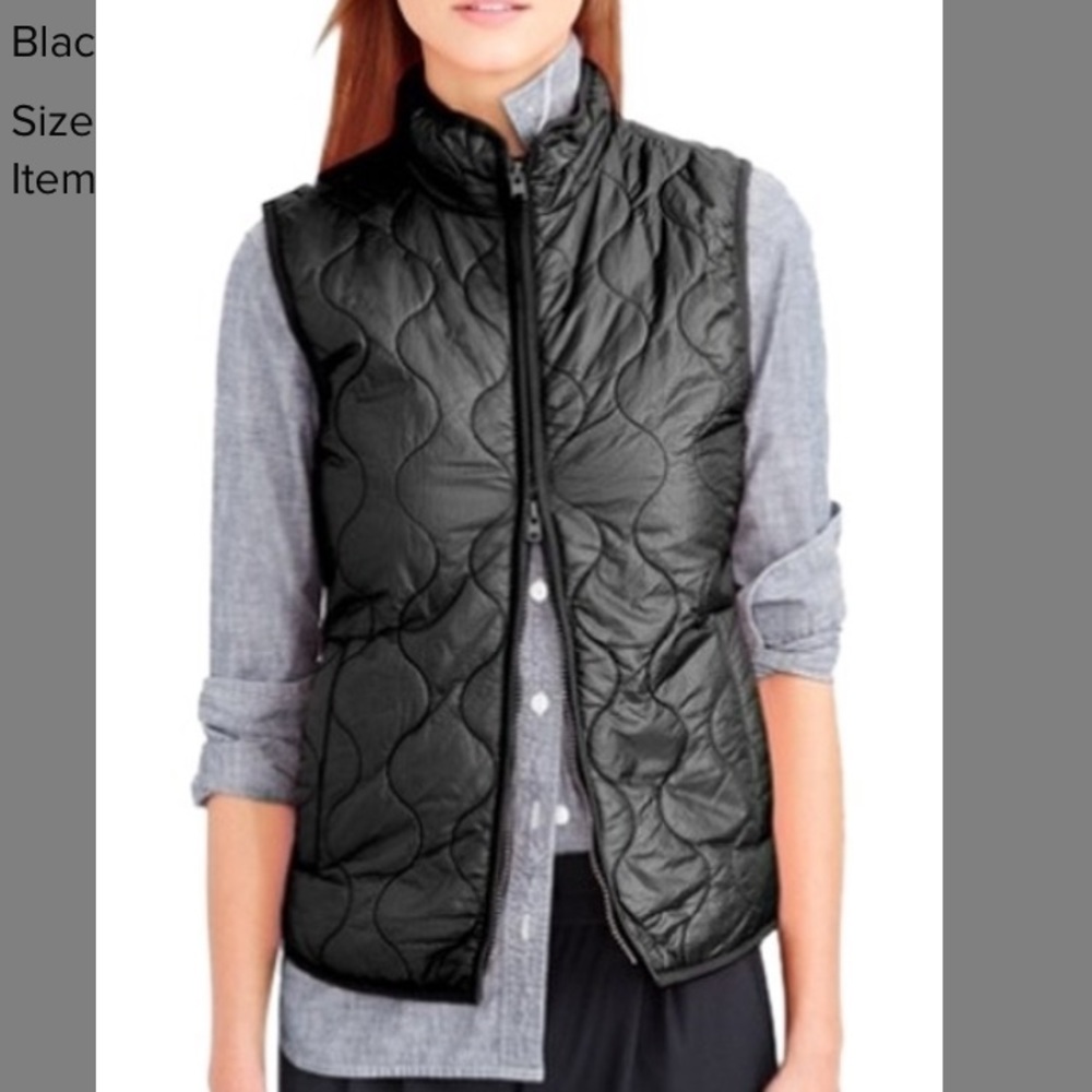 J. Crew quilted puffer vest S charcoal gray